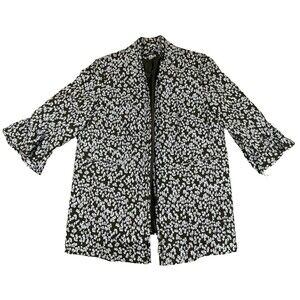 Nine West Jacket Womens 20W Floral Ruffled Open Front Cottage Core Preppy NEW